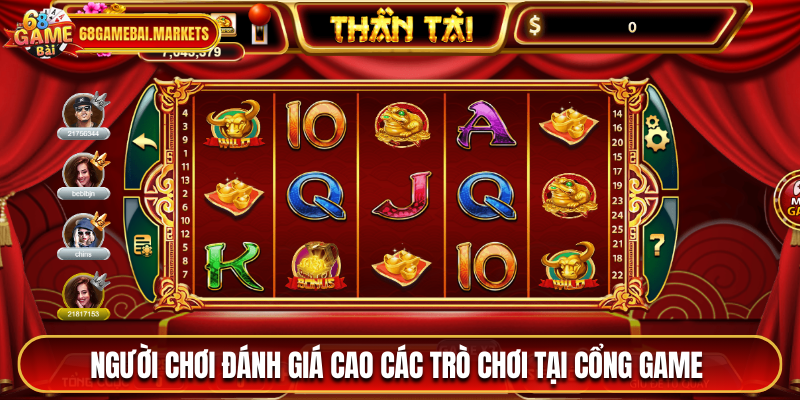 Người chơi đánh giá cao các trò chơi tại cổng game