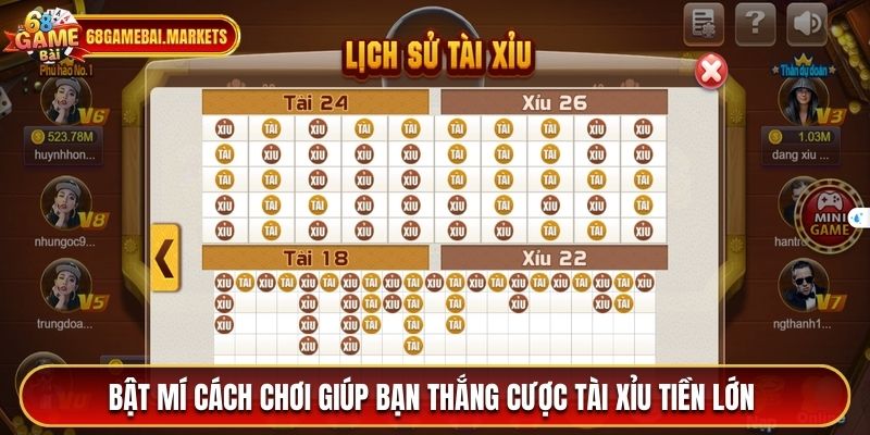 Cách chơi tài xỉu 68 game bài giúp bạn thắng cược tài xỉu tiền lớn