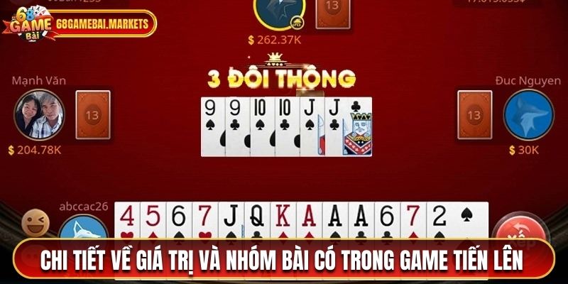 Chi tiết về giá trị và nhóm bài có trong game tiến lên tại cổng game