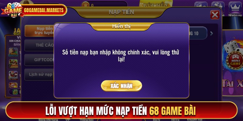 Người chơi vượt hạn mức nạp tiền 68 game bài