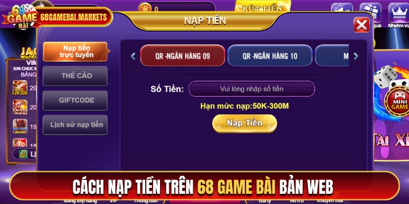 Quy trình nạp tiền an toàn trên 68 game bài bản web